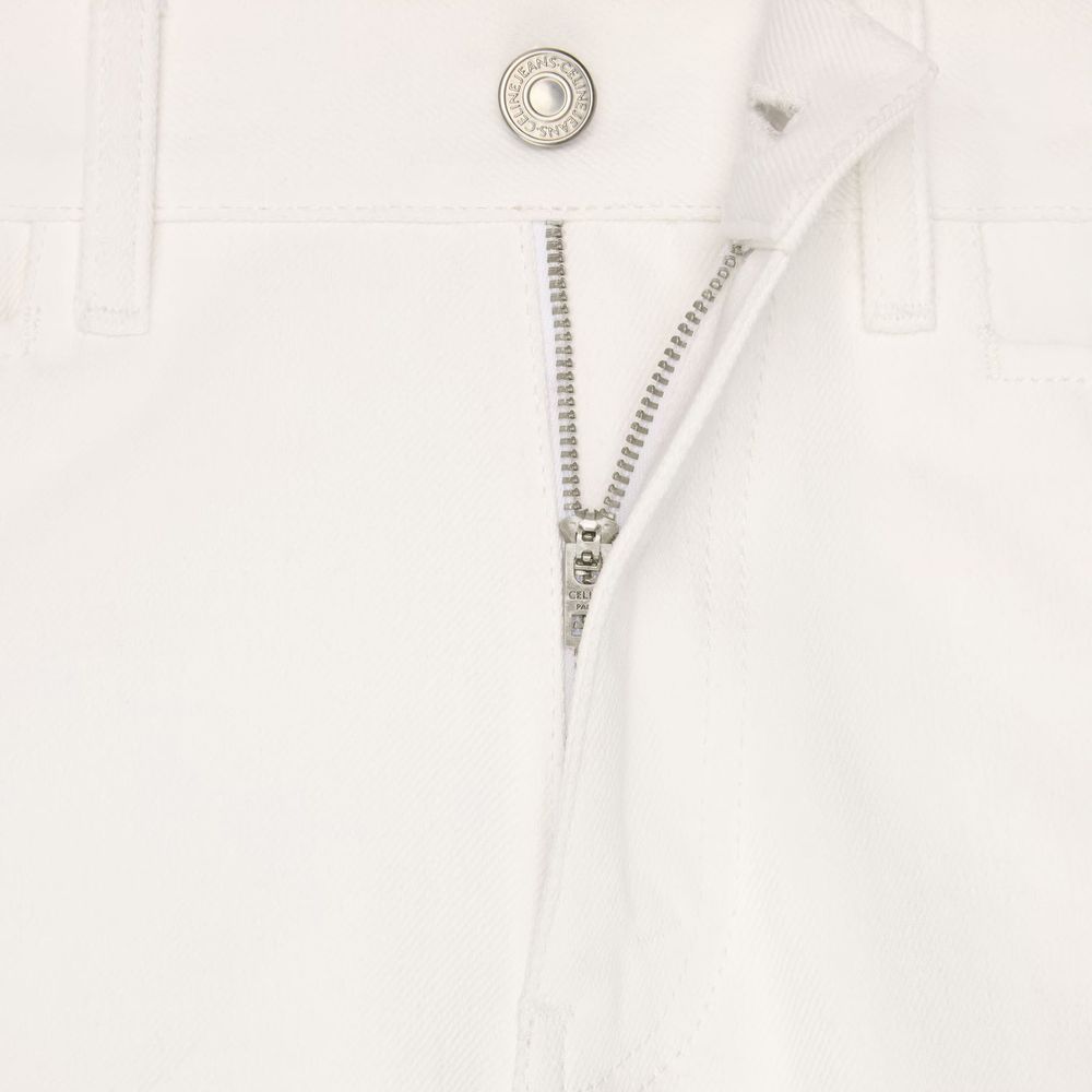 Celine White Cotton Straight-Leg Jeans - Image 4