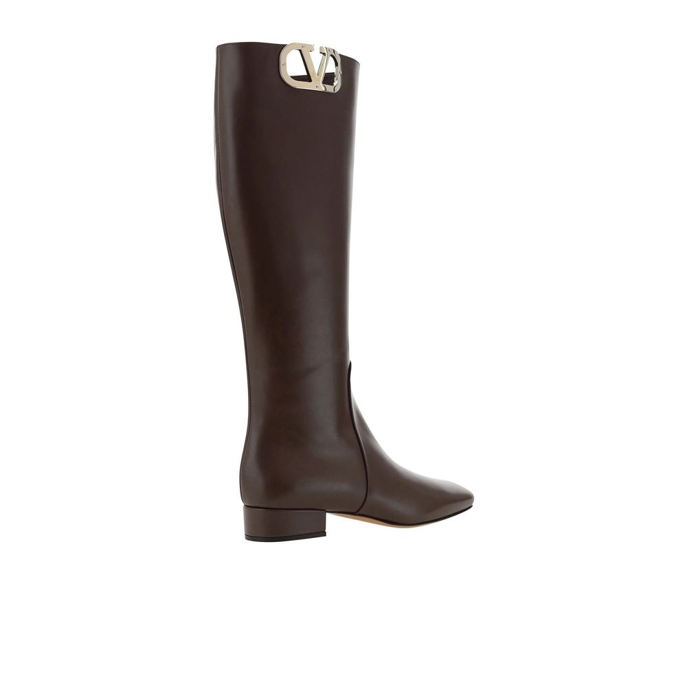 Valentino Garavani Brown Calfskin Boots - Image 2