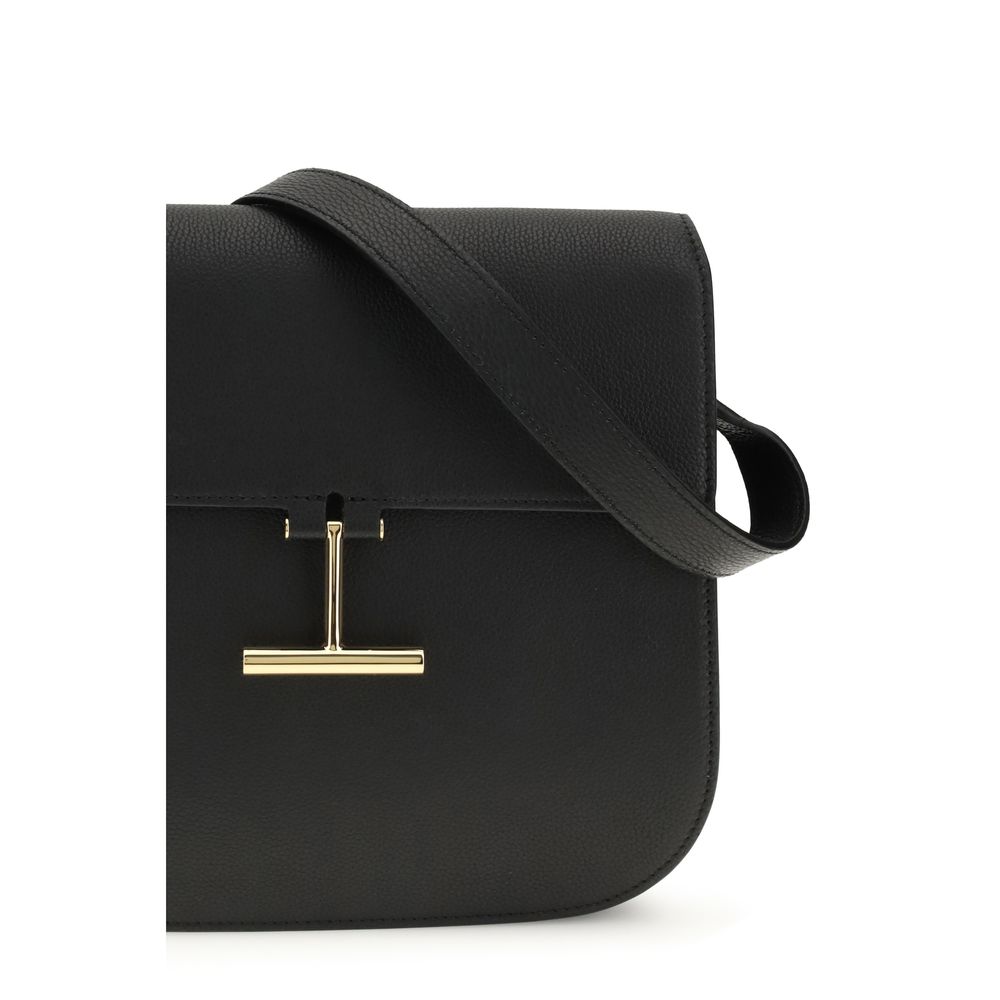 Tom Ford Black Calf Leather Bos Taurus Shoulder Bag - Image 4