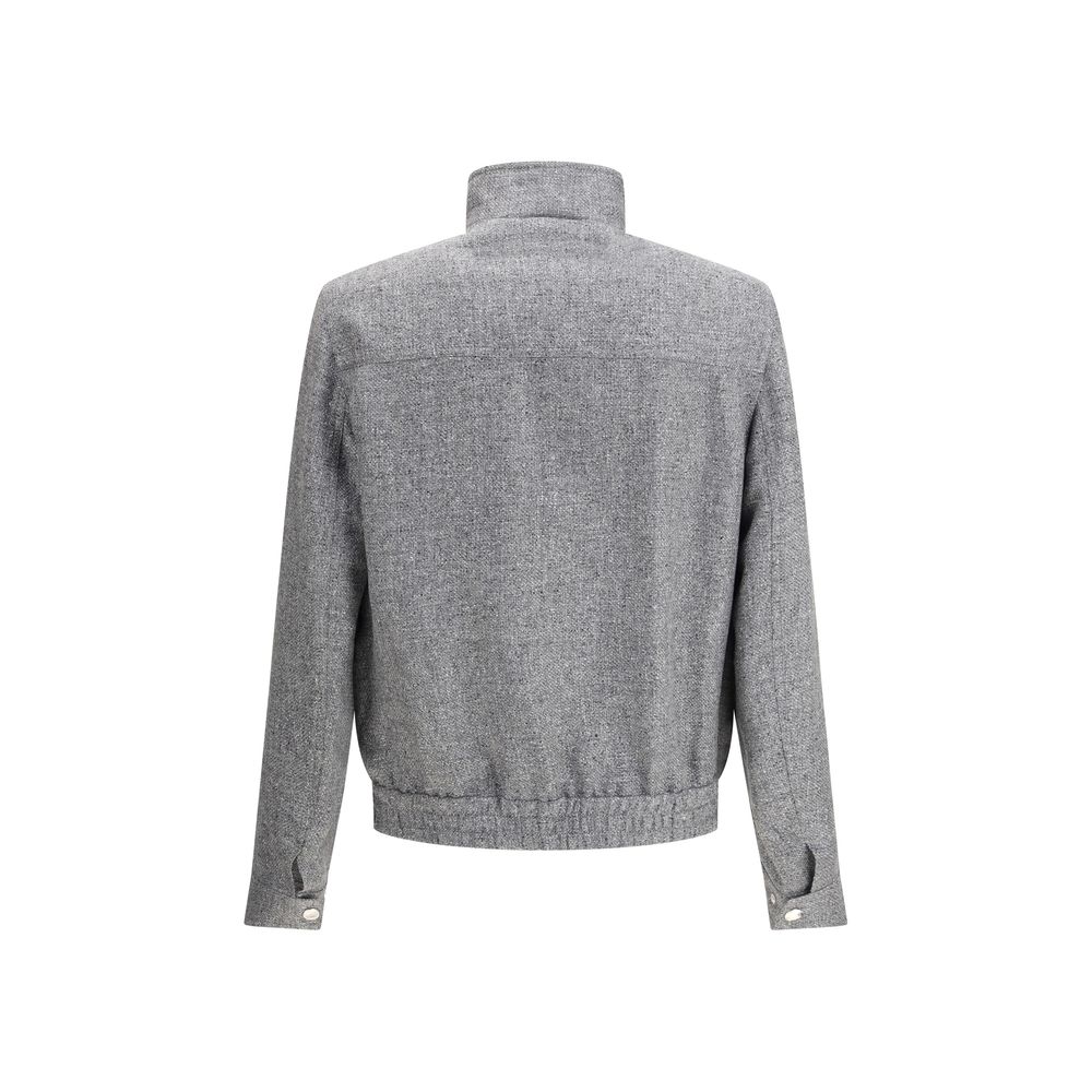 Brunello Cucinelli Gray Linen Bomber - Image 2