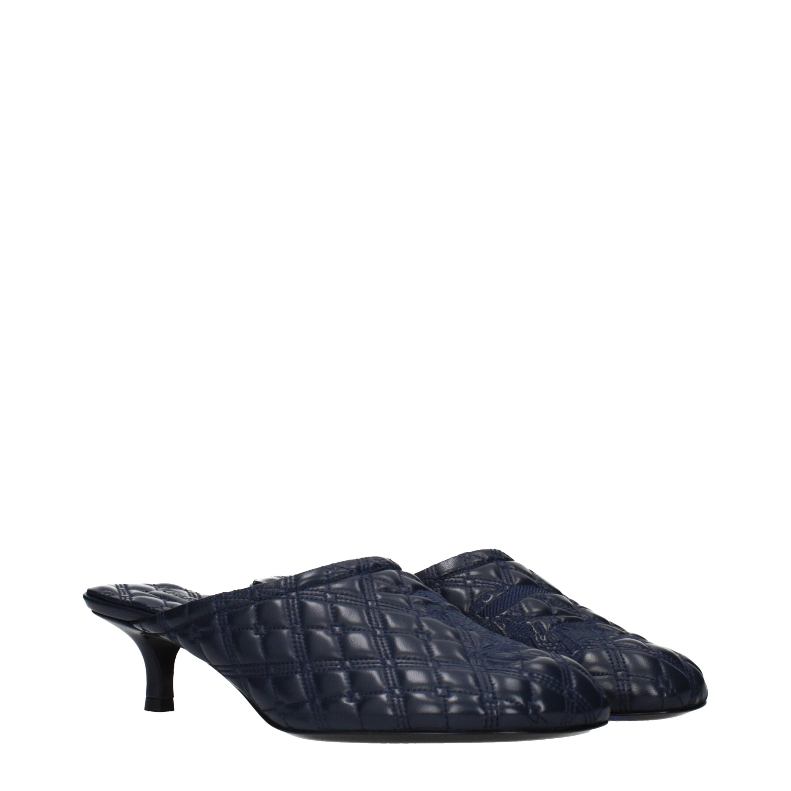 Burberry Blue Leather Slippers - Image 2