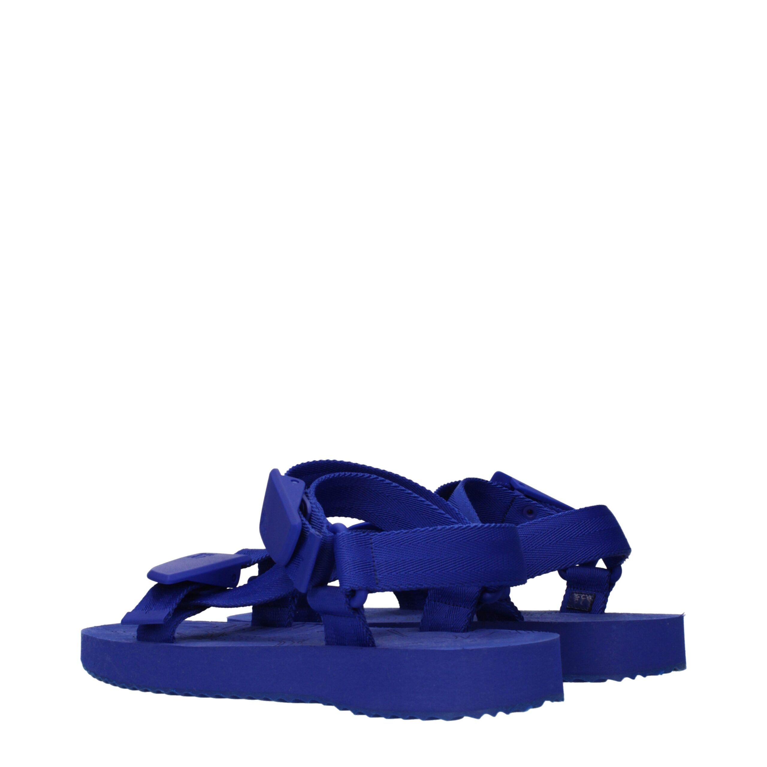 Burberry Blue Fabric Flat Sandals - Image 4