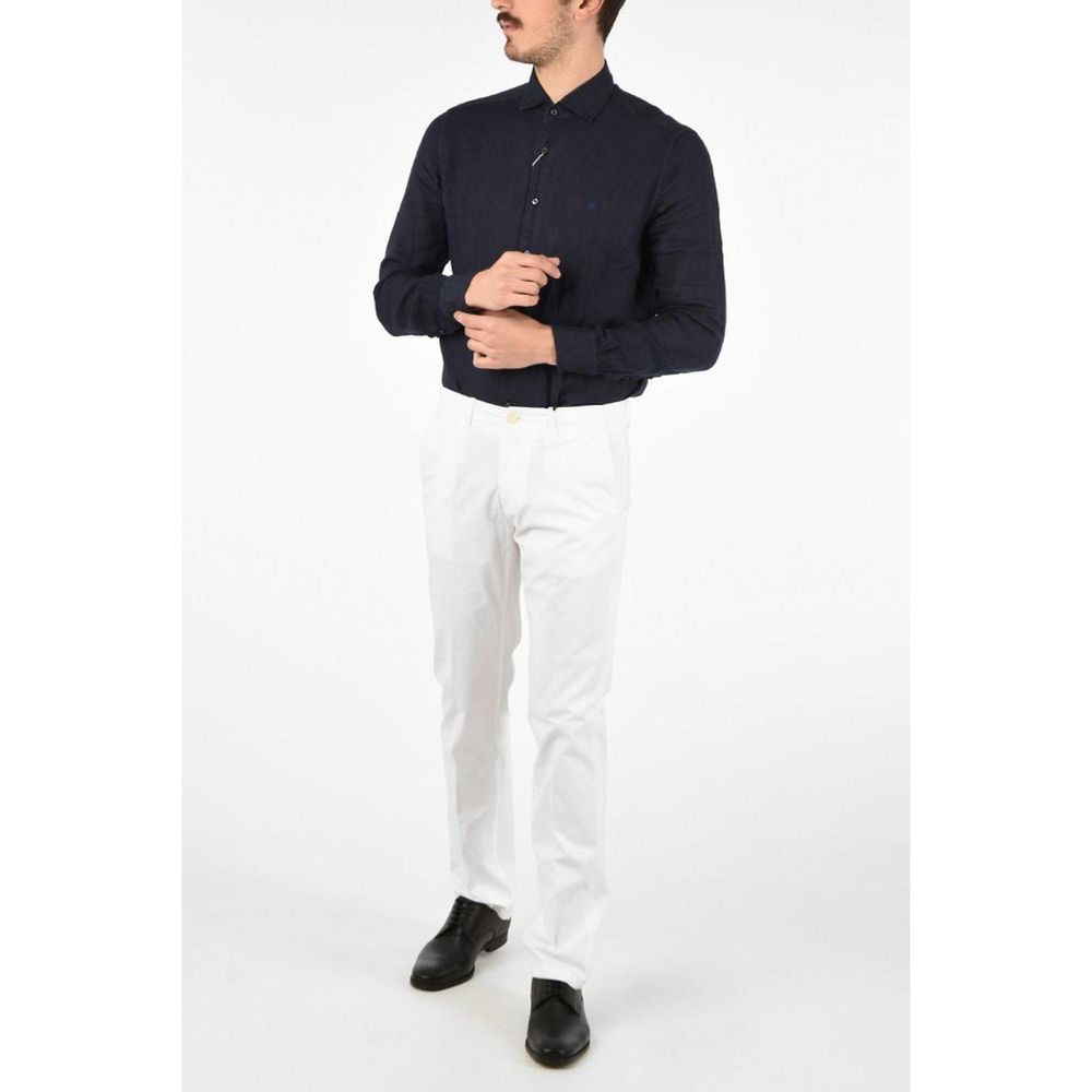 Corneliani White Cotton Chino Pants - Image 2