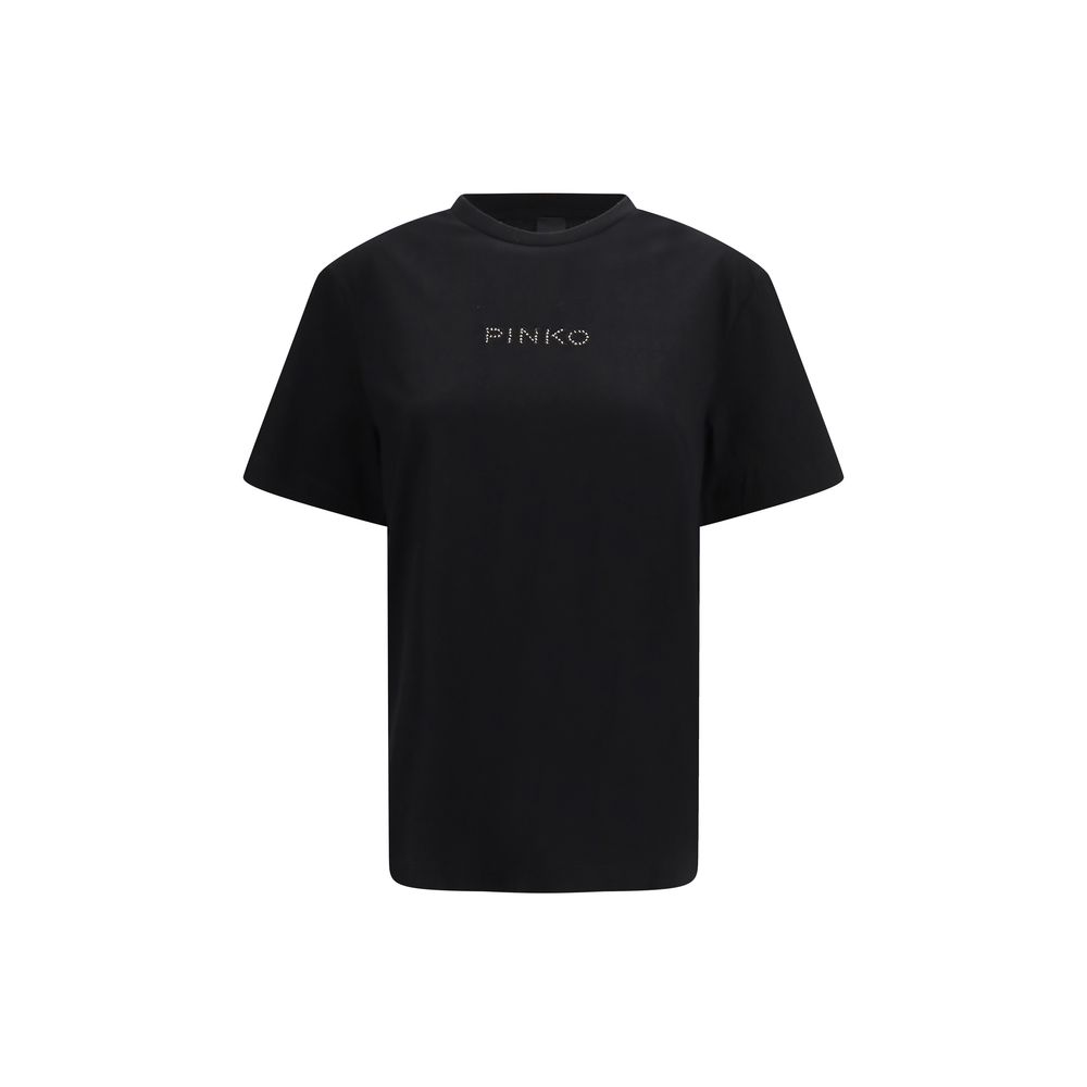 PINKO Black Cotton T-Shirt