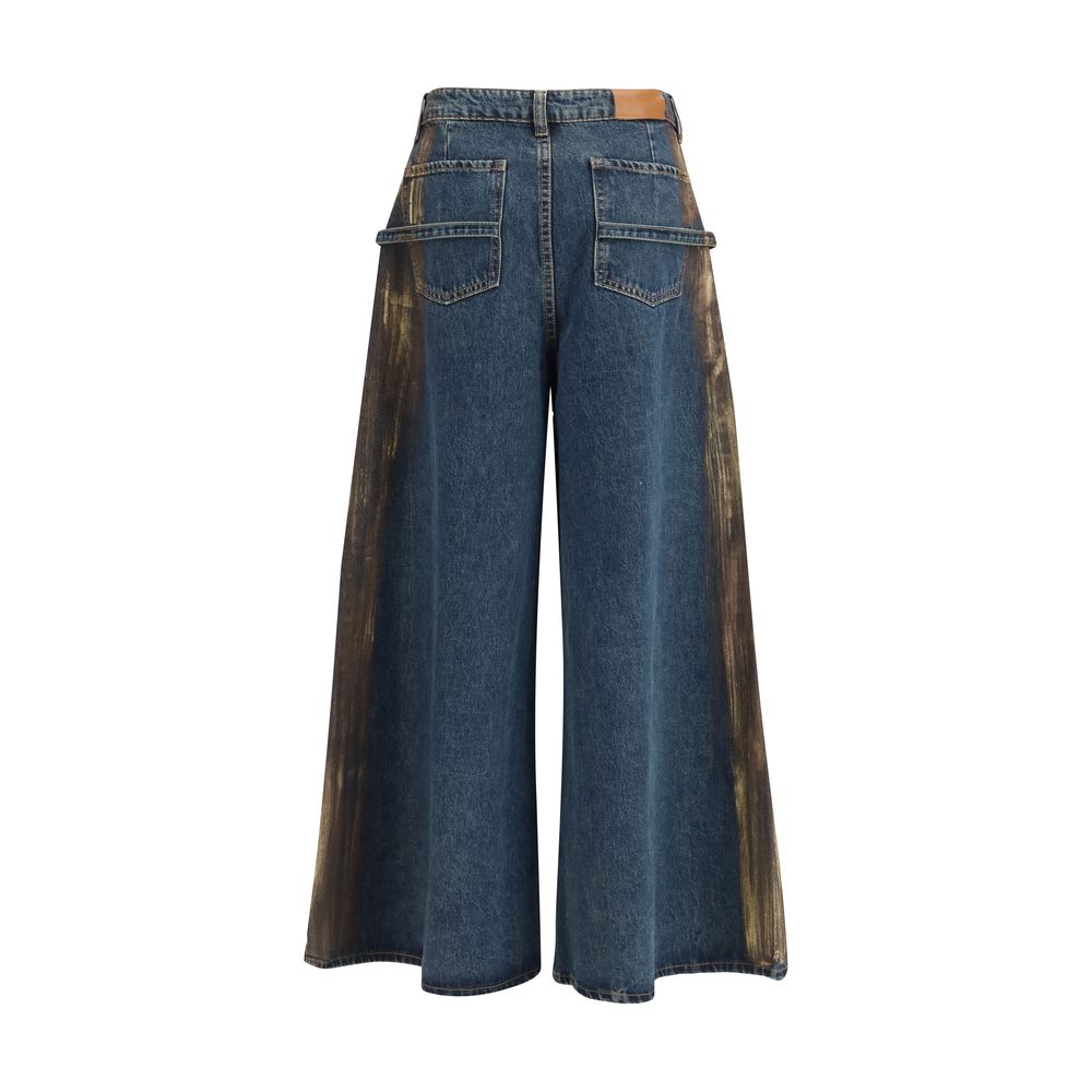 Ella Blue Cotton Relaxed Fit Jeans - Image 2