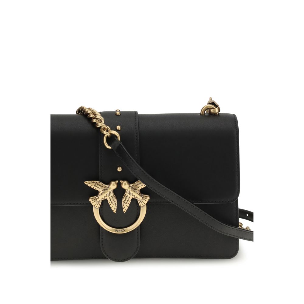 PINKO Black Calf Leather Bos Taurus Shoulder Bag - Image 4