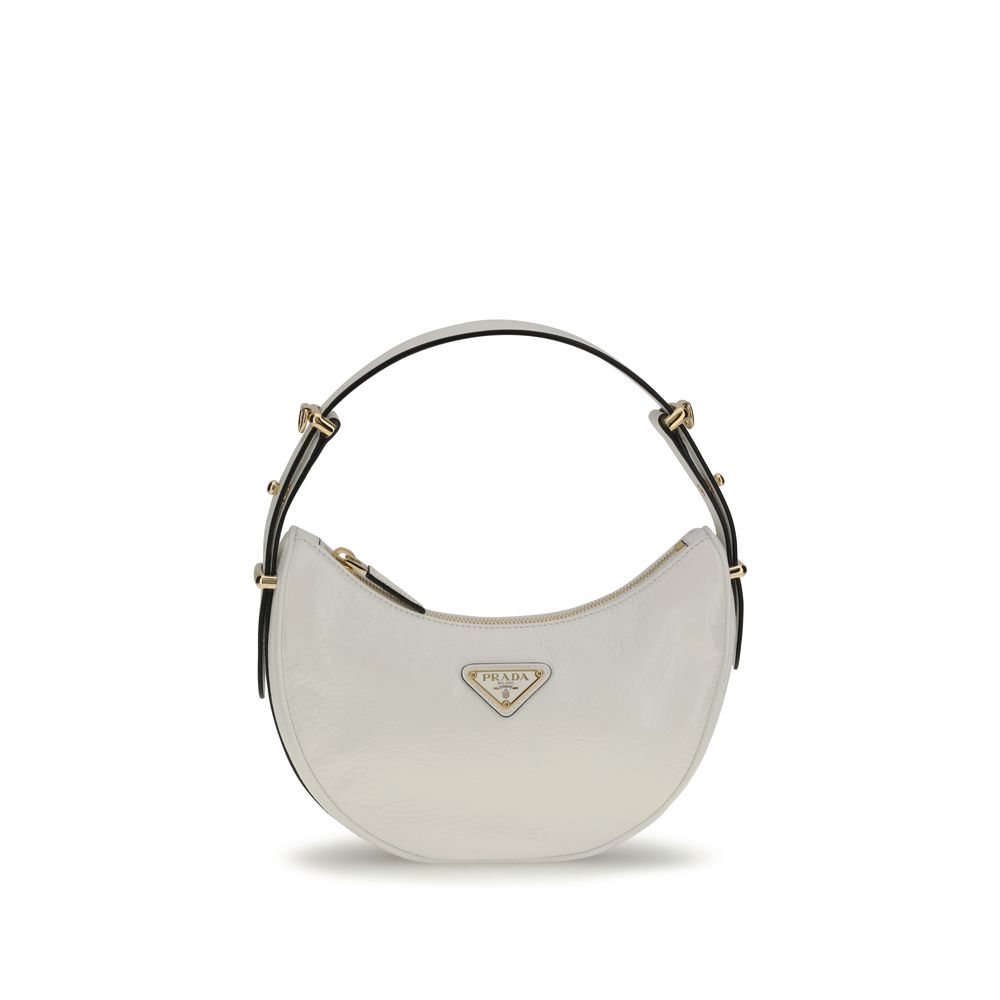 Prada White Calf Leather Bos Taurus Shoulder Bag