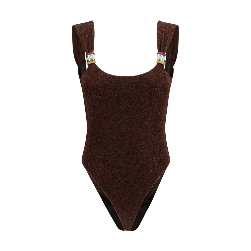 Oséree Brown Polyamide One-Piece Swimsuit