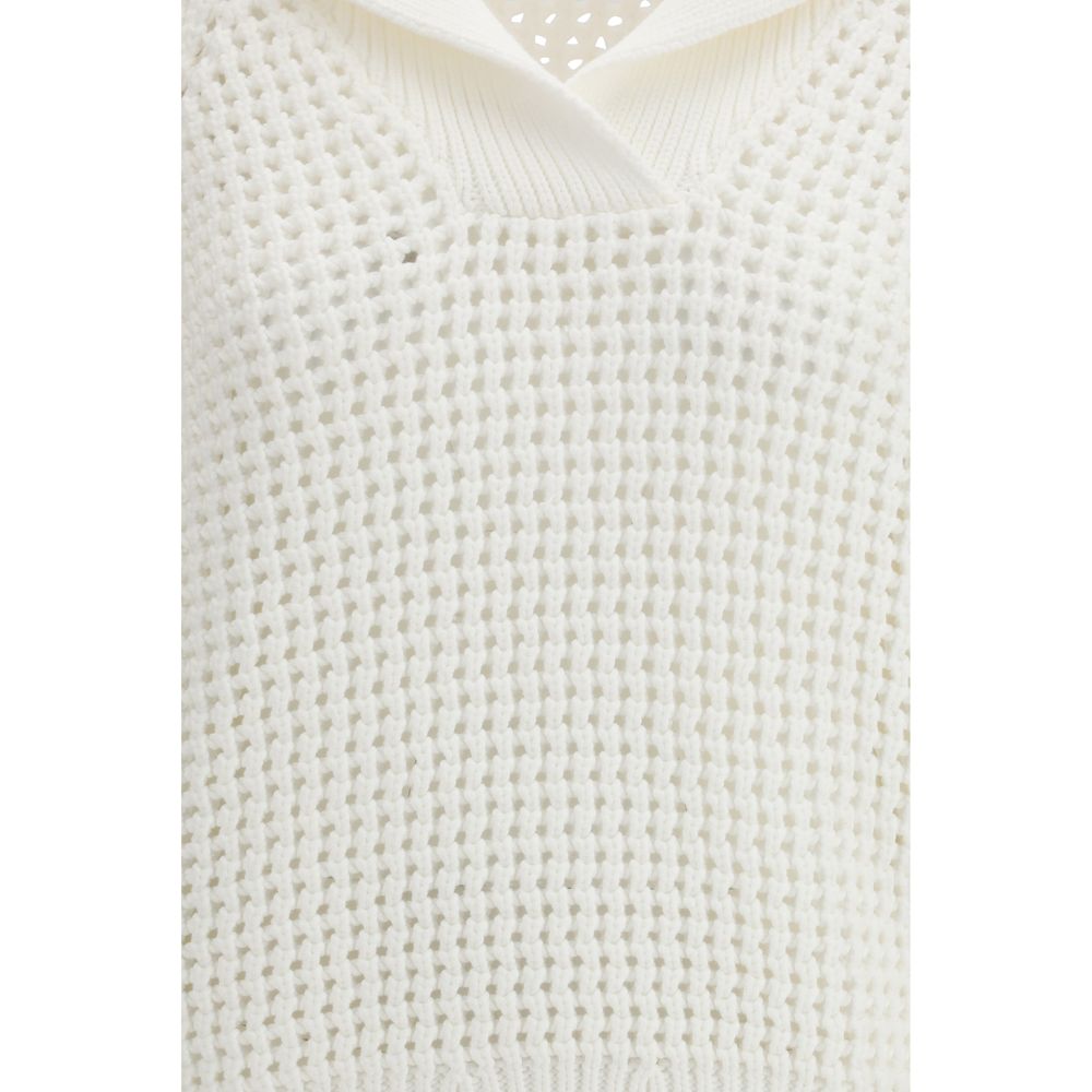 Brunello Cucinelli White Cotton Sweatshirt - Image 3