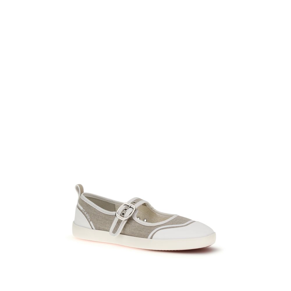 Carel Paris Beige Cotton Ballet Flats - Image 2