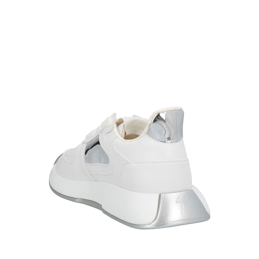 Giuseppe Zanotti White Calfskin Chunky Sneakers - Image 3