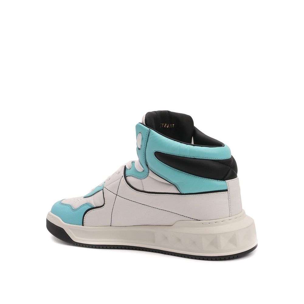 Valentino Garavani White Calfskin High Top Sneakers - Image 3