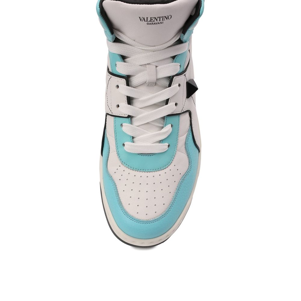 Valentino Garavani White Calfskin High Top Sneakers - Image 4