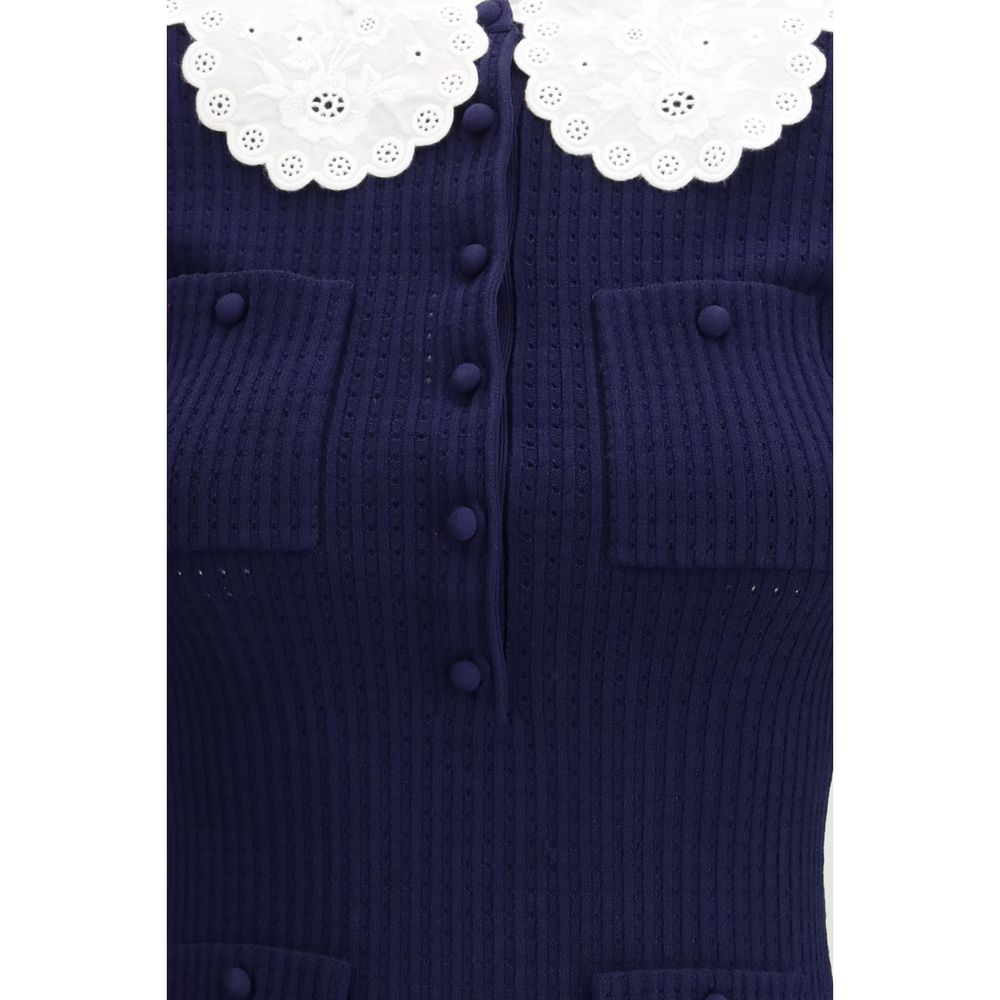 Self-Portrait Blue Viscose Cocktail Dress - Image 3