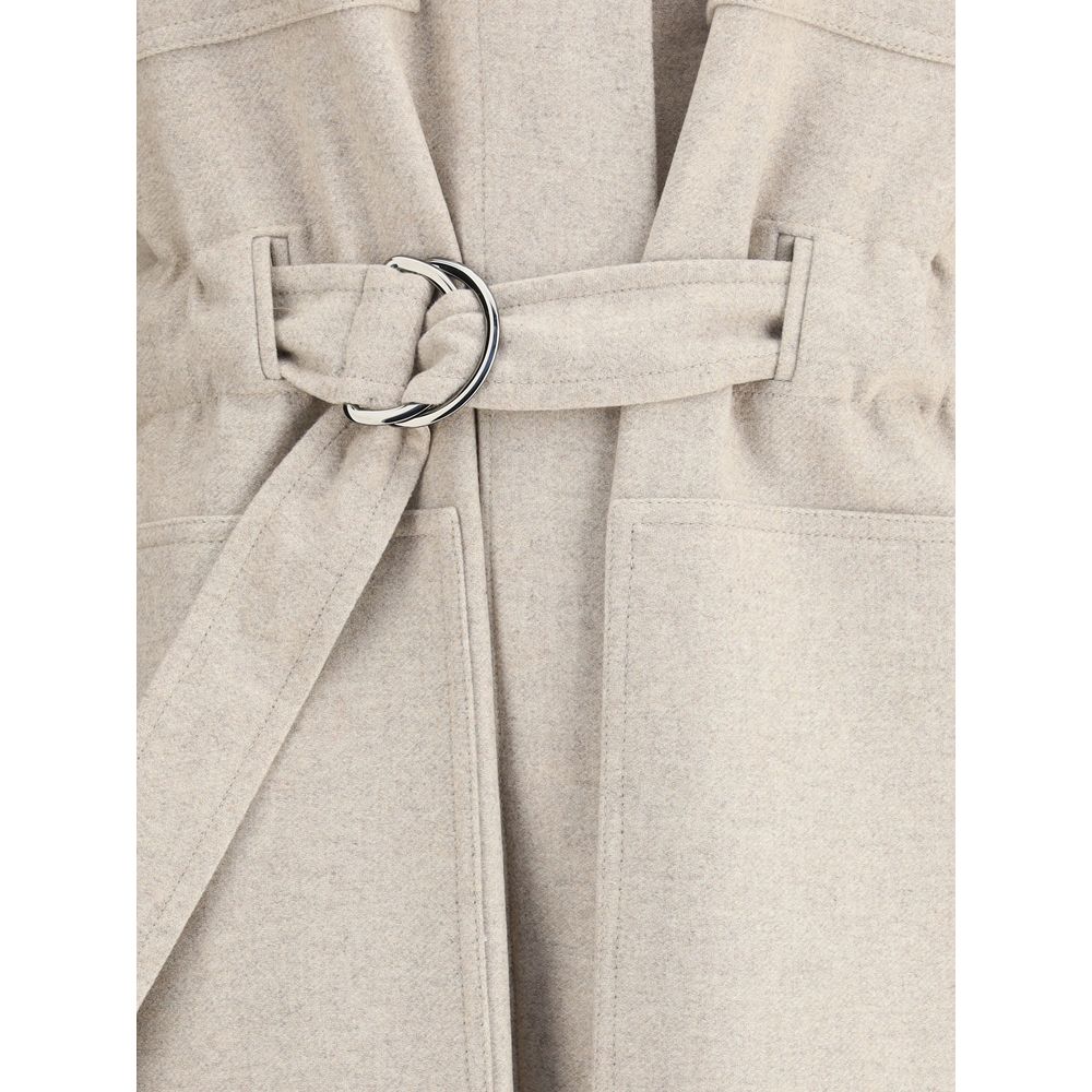 Brunello Cucinelli Beige Wool Coat - Image 3