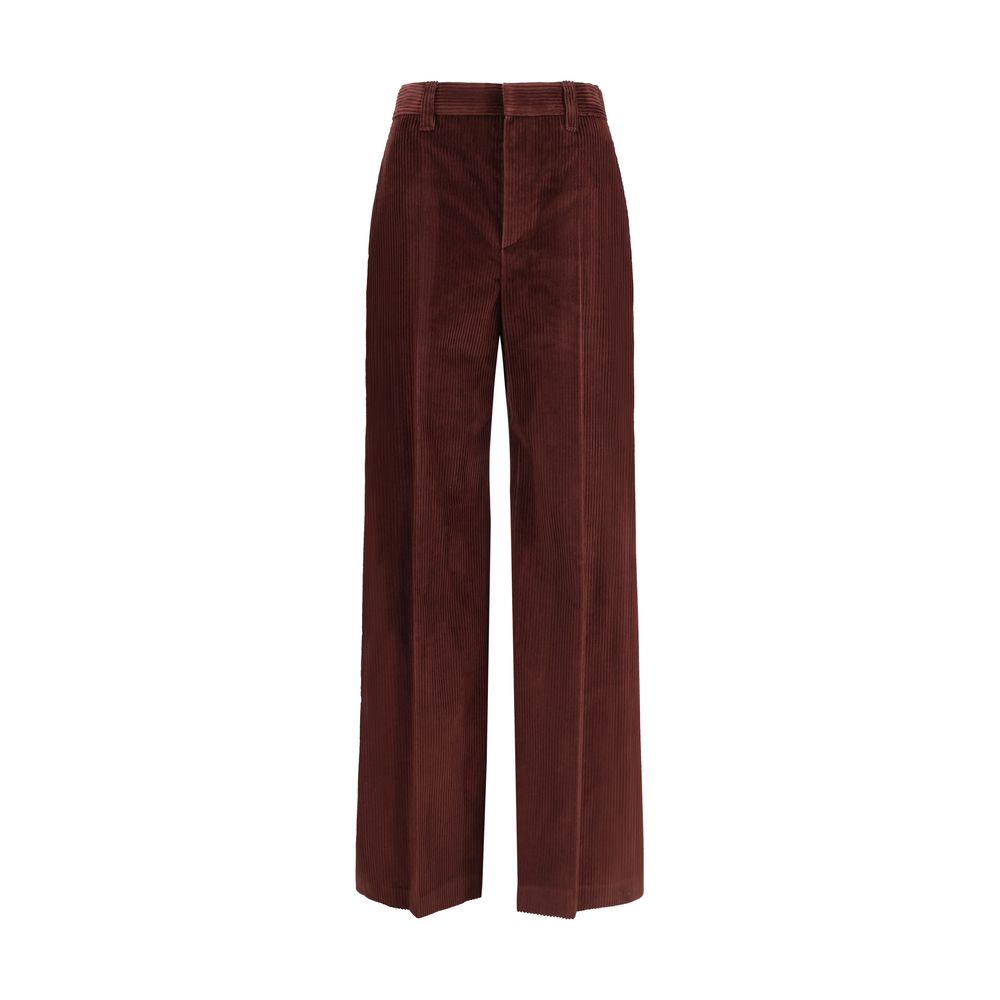 Brunello Cucinelli Bordeaux Cotton Casual Pants