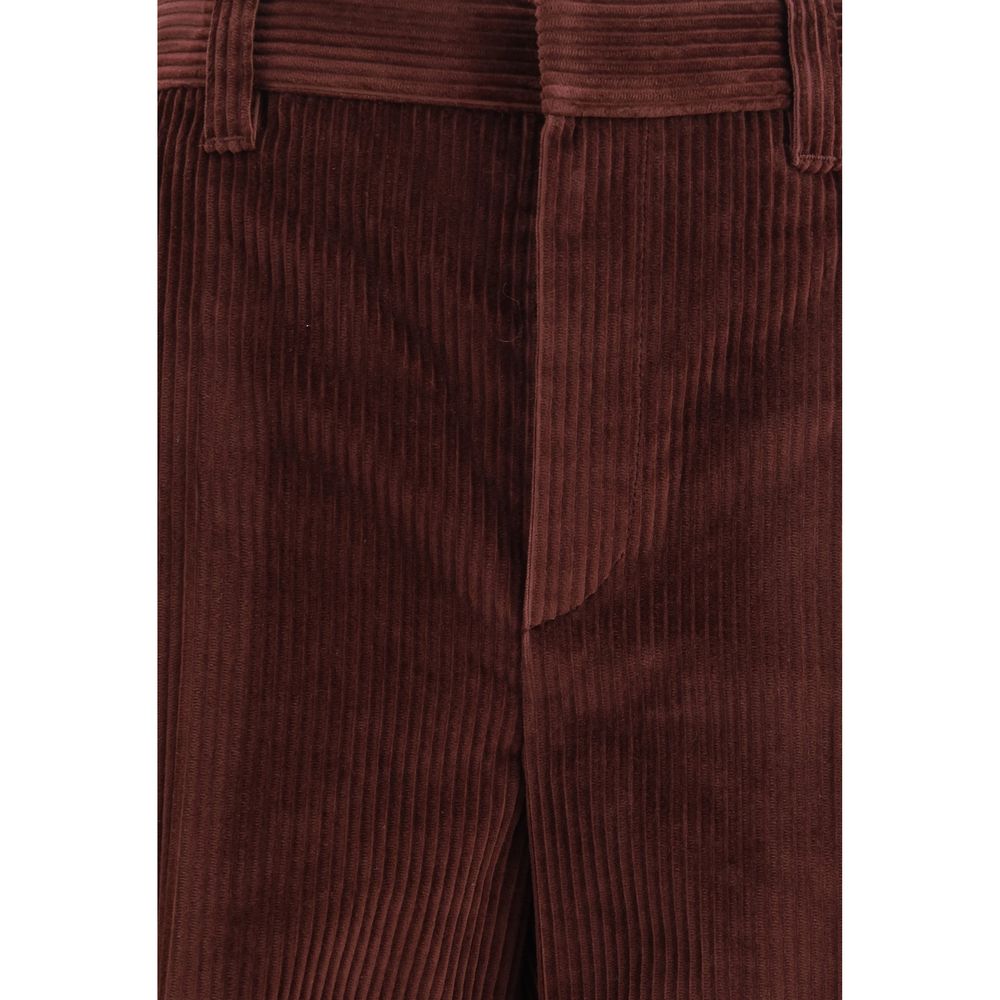Brunello Cucinelli Bordeaux Cotton Casual Pants - Image 3