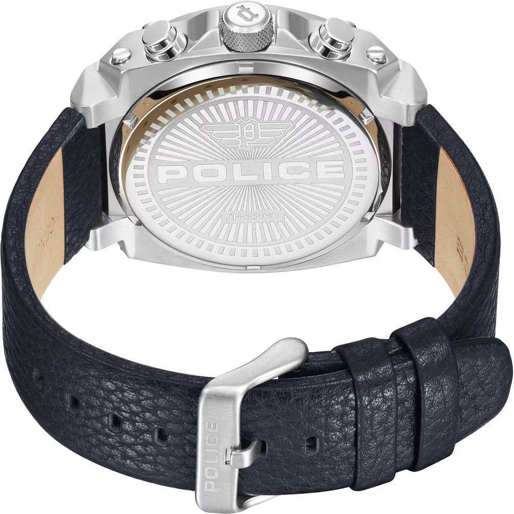 Police Blue Leather Dress Watch - Image 2