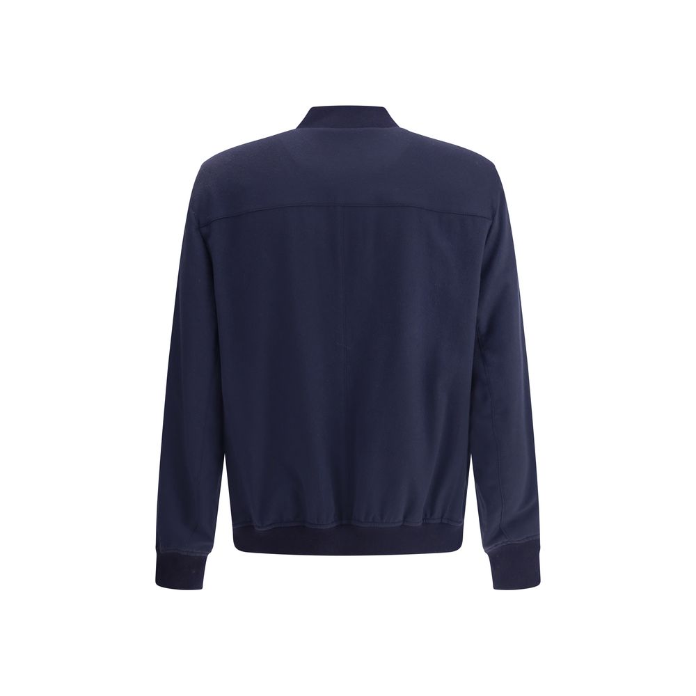 Brunello Cucinelli Blue Cashmere Bomber - Image 2