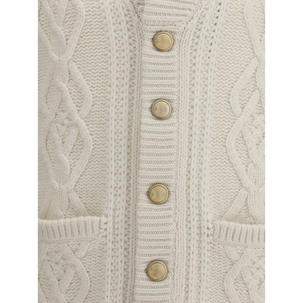 Brunello Cucinelli White Cashmere Cardigan - Image 3