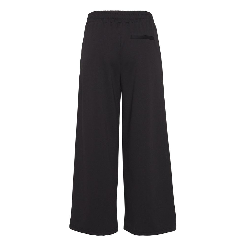 ICHI Black Recycled Polyester Flared Pants - Image 2