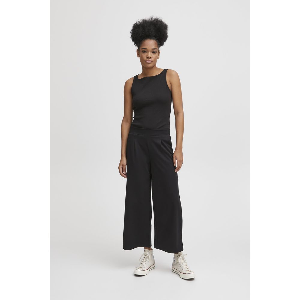ICHI Black Recycled Polyester Flared Pants - Image 5