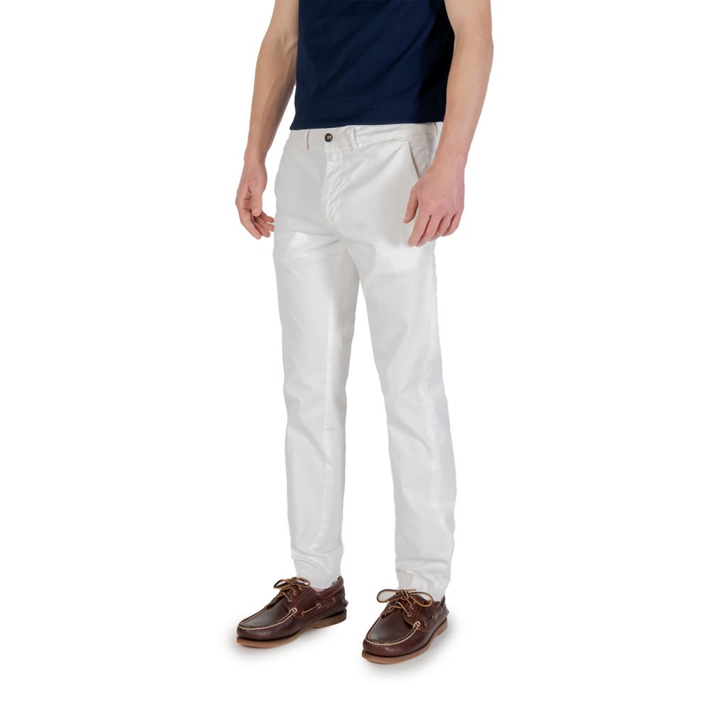 Borghese White Cotton Skinny Pants - Image 2