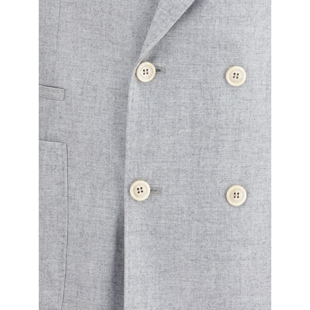 Brunello Cucinelli Gray Wool Blazer - Image 3