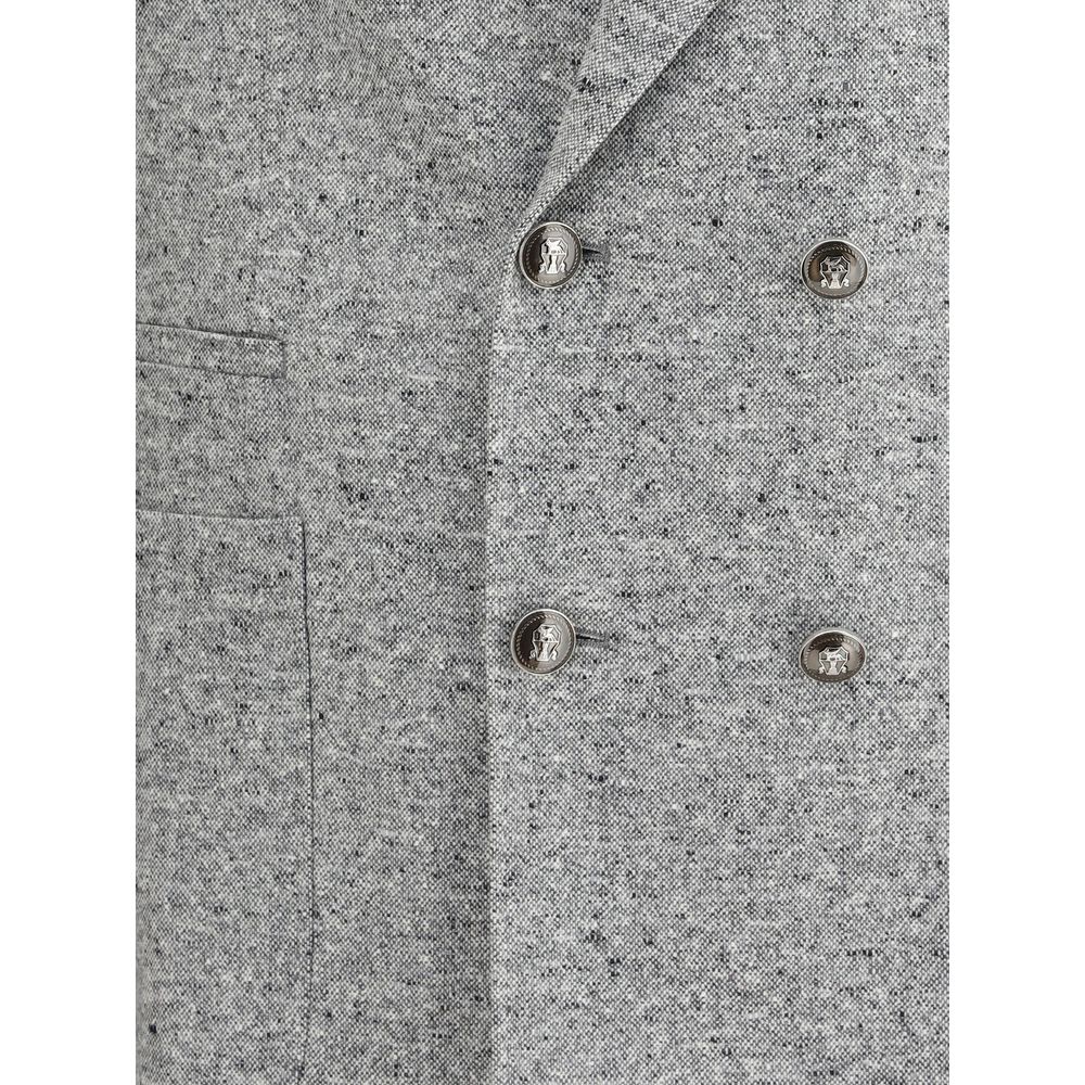 Brunello Cucinelli Gray Wool Blazer - Image 3