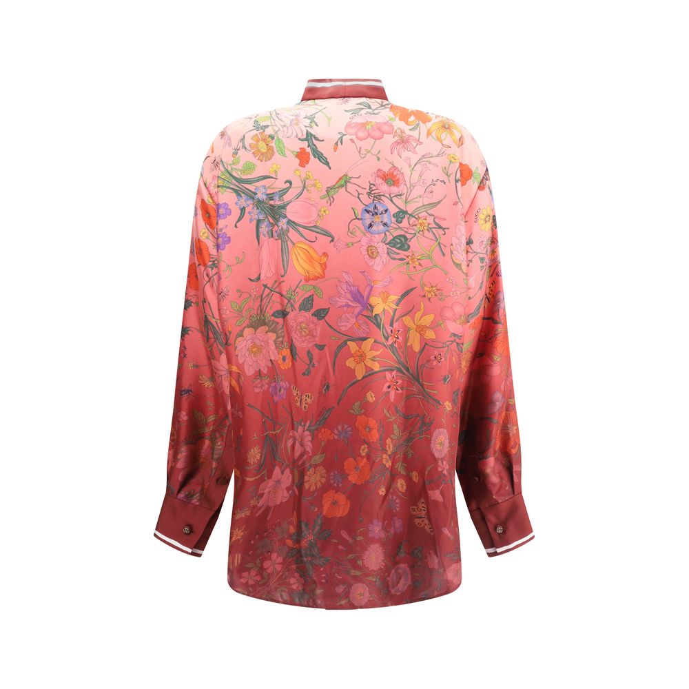 Gucci Multicolor Silk Pattern Shirt - Image 2