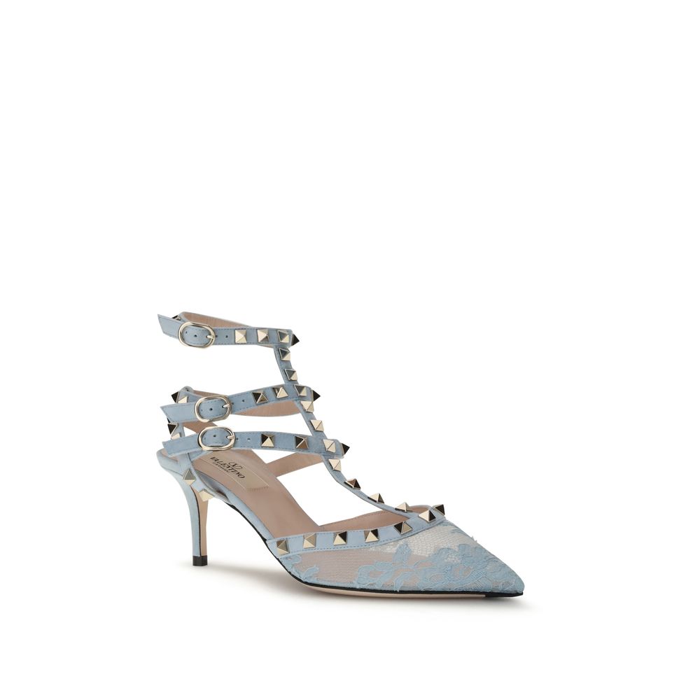 Valentino Garavani Light Blue Fabric High Heel Pumps - Image 2