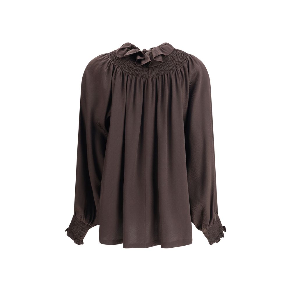 Burberry Brown Silk Blouse - Image 2