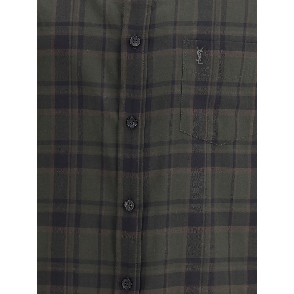 Saint Laurent Bicolor Cotton Pattern Shirt - Image 3