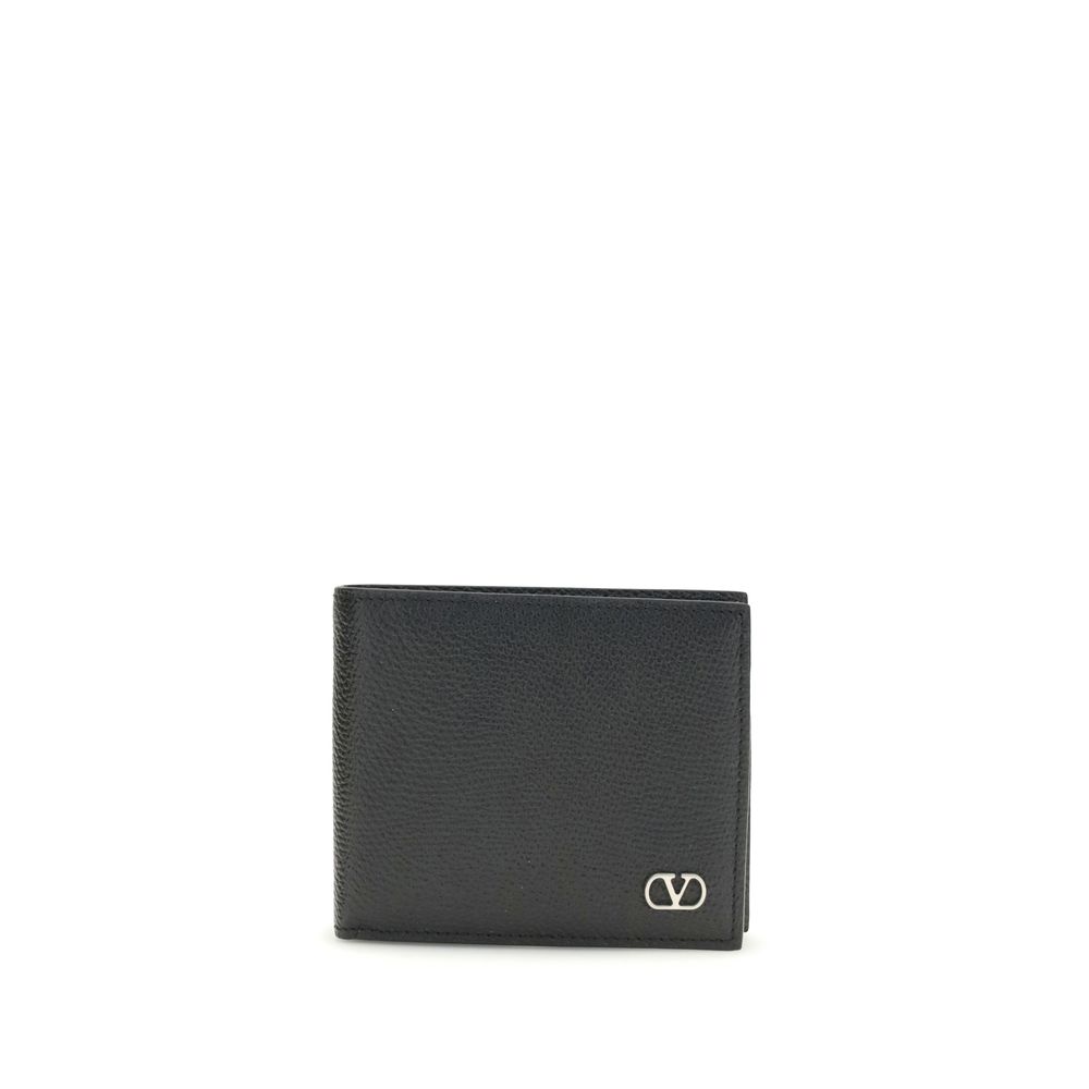 Valentino Garavani Black Calf Leather Bos Taurus Wallet