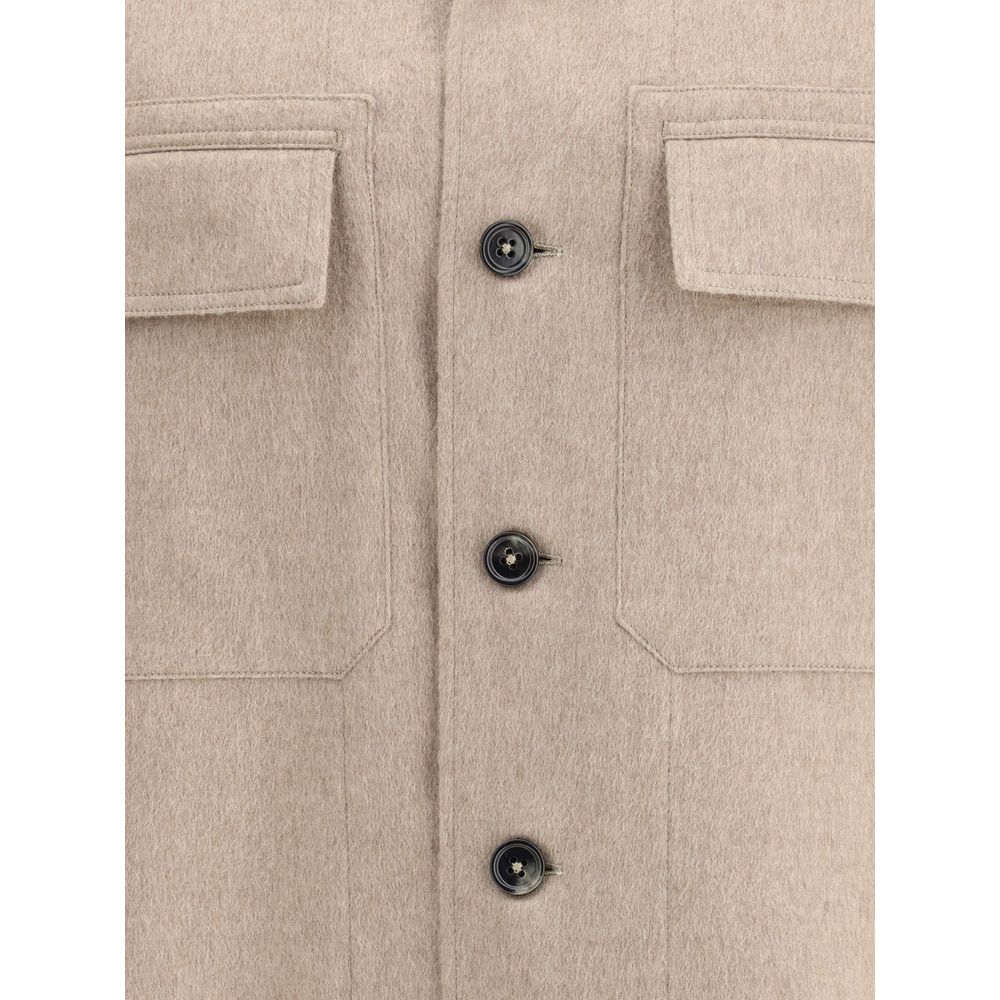 ZEGNA Beige Cashmere Coat - Image 3