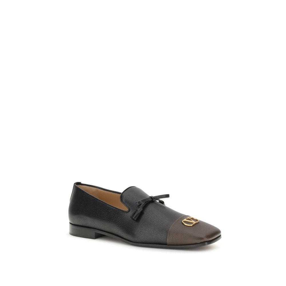 Valentino Garavani Black Goatskin Slip-On Loafers - Image 2