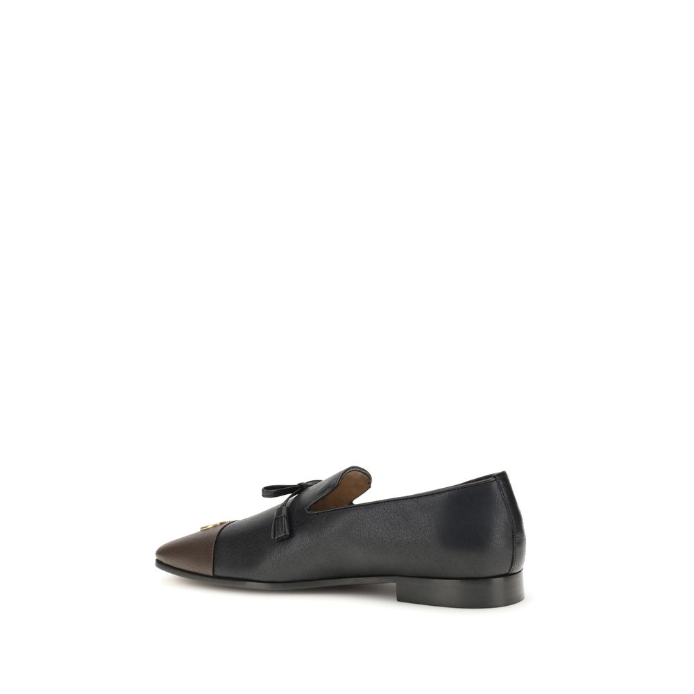 Valentino Garavani Black Goatskin Slip-On Loafers - Image 3
