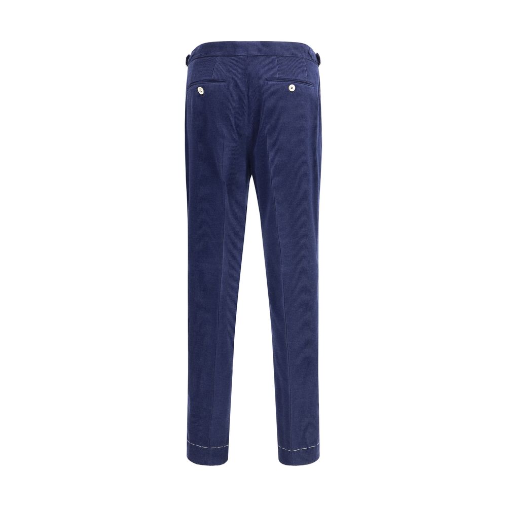Brunello Cucinelli Blue Wool Casual Pants - Image 2