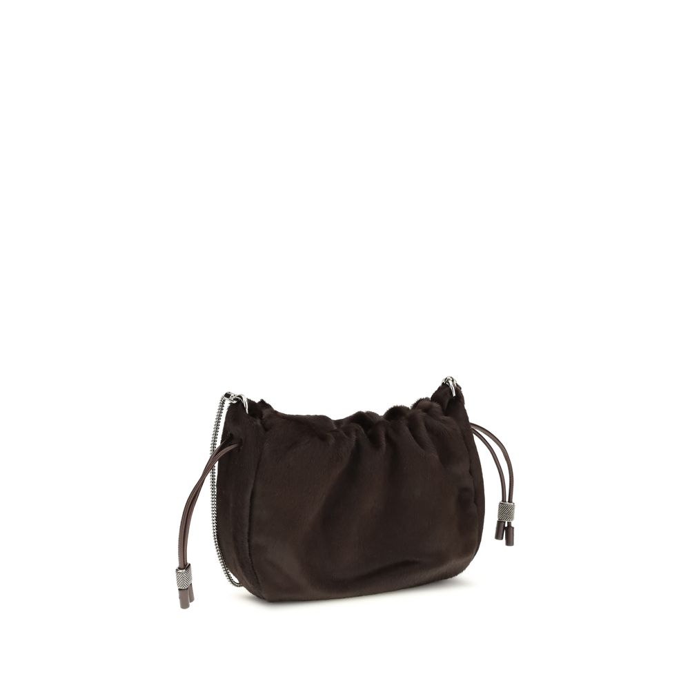 Brunello Cucinelli Brown Fur Shoulder Bag - Image 2