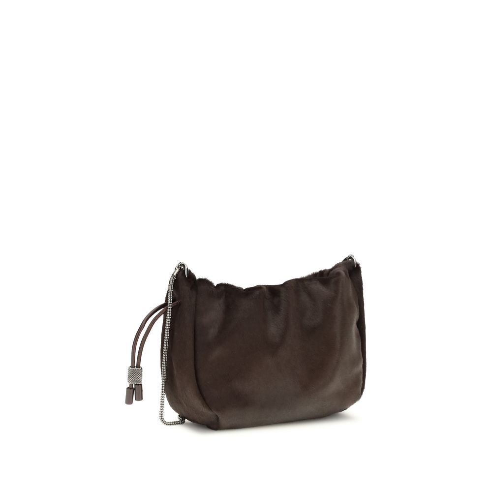 Brunello Cucinelli Brown Fur Shoulder Bag - Image 3