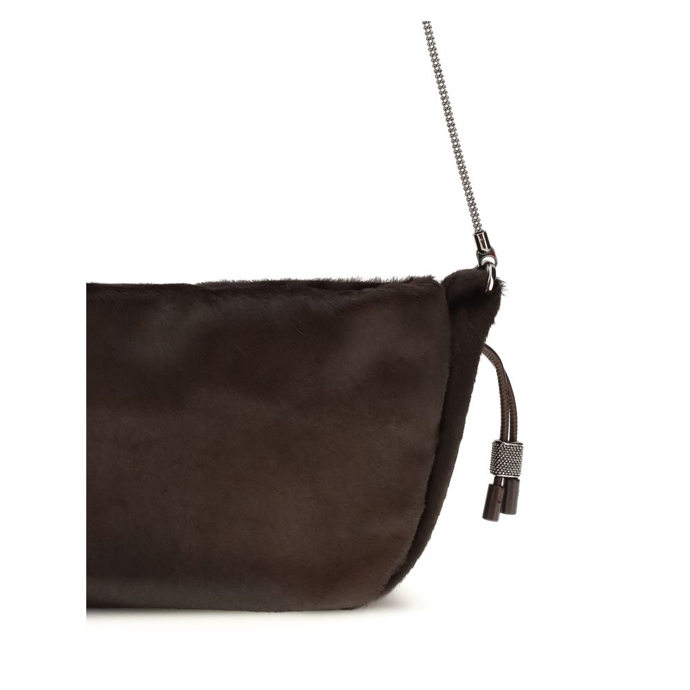 Brunello Cucinelli Brown Fur Shoulder Bag - Image 4