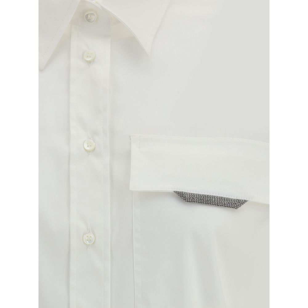 Brunello Cucinelli White Cotton Shirt - Image 3