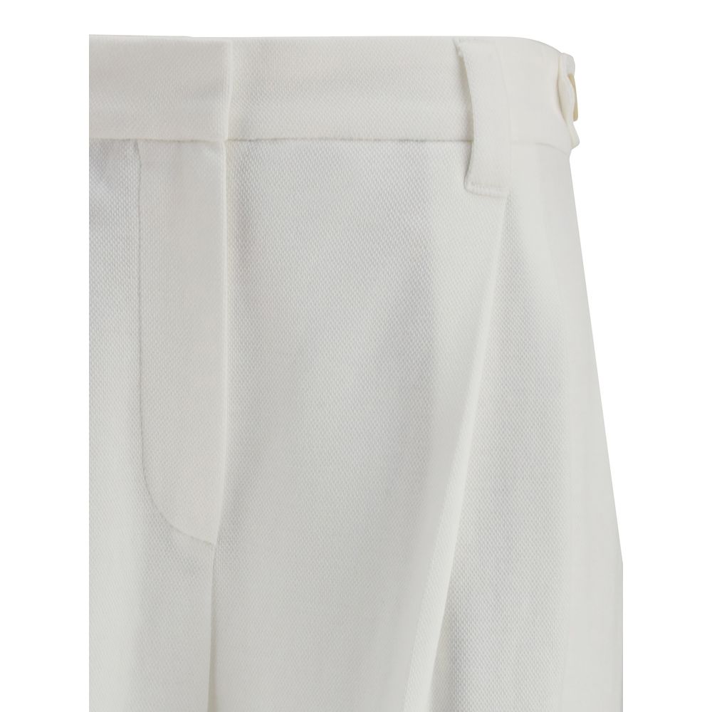 Brunello Cucinelli White Cotton Dress Pants - Image 3