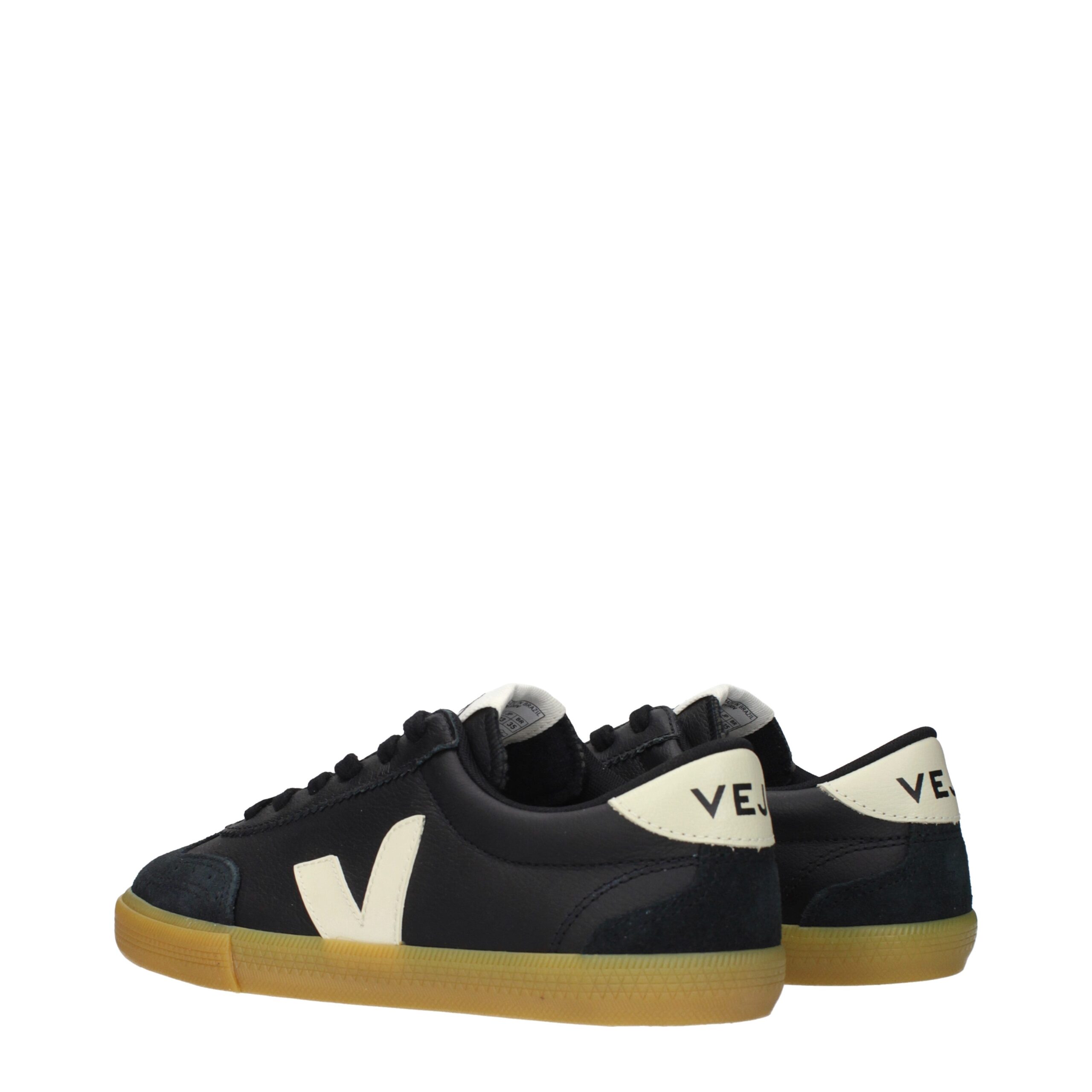 Veja Black Leather Low Top Sneakers - Image 4