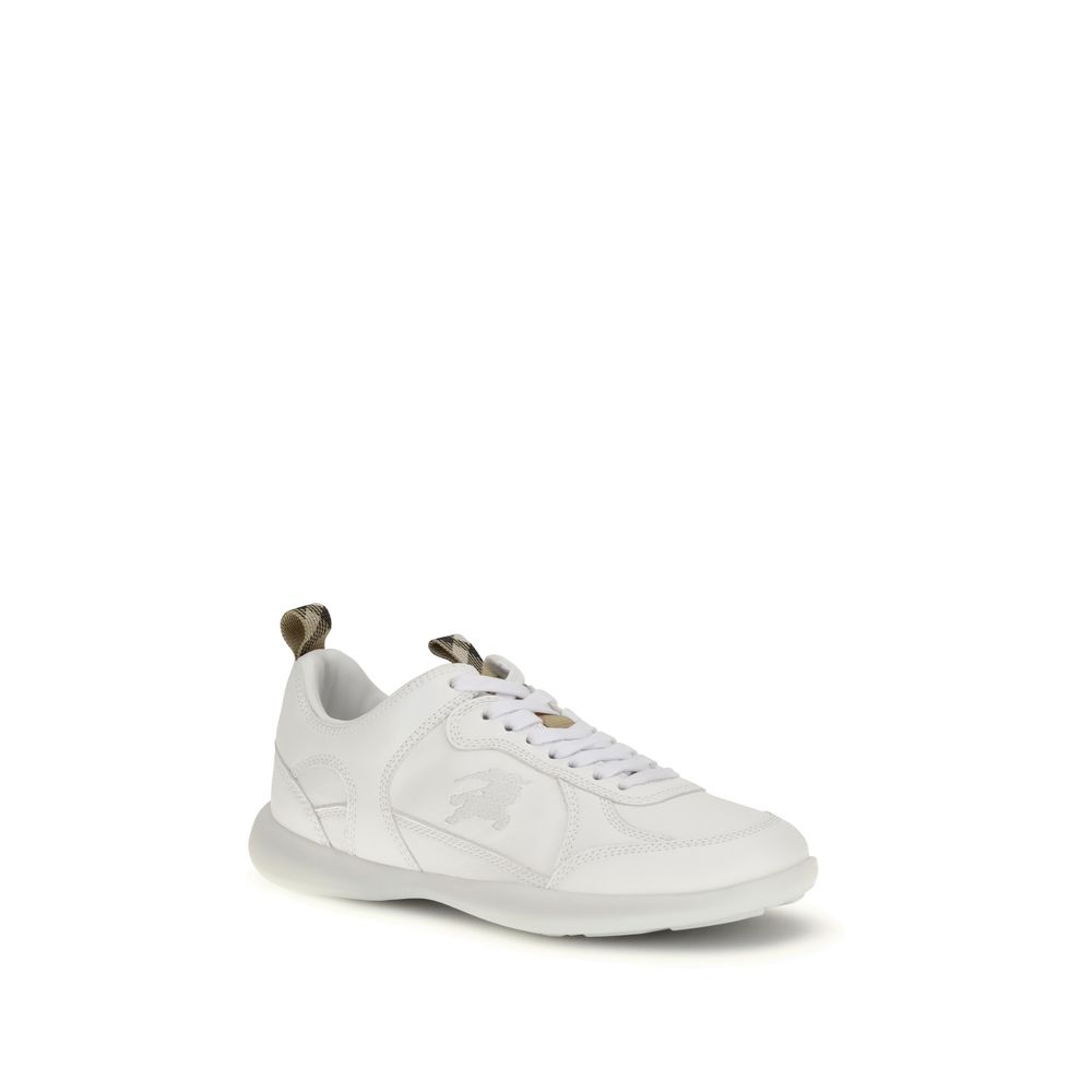 Burberry White Calf Leather Bos Taurus Athletic Sneakers - Image 2