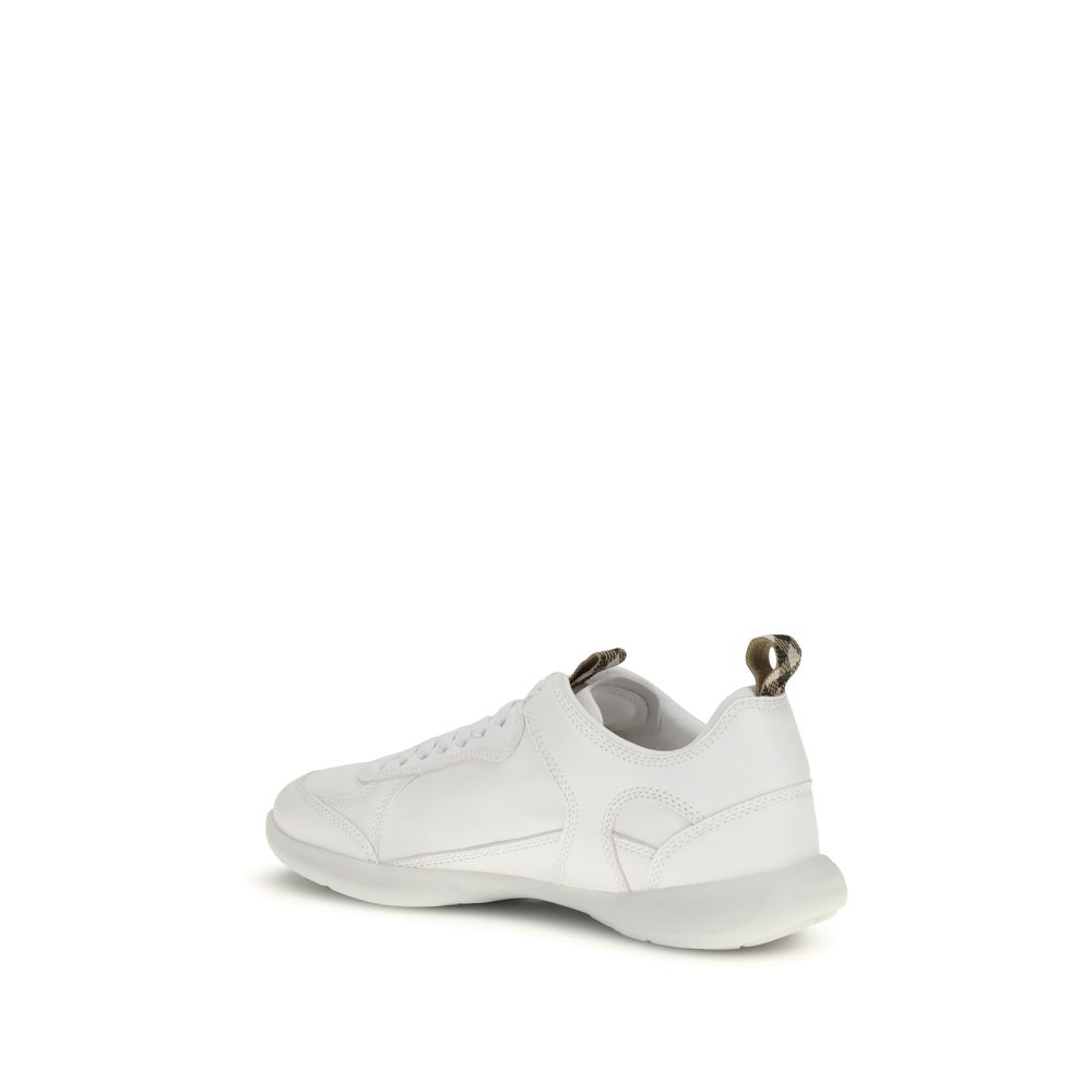 Burberry White Calf Leather Bos Taurus Athletic Sneakers - Image 3