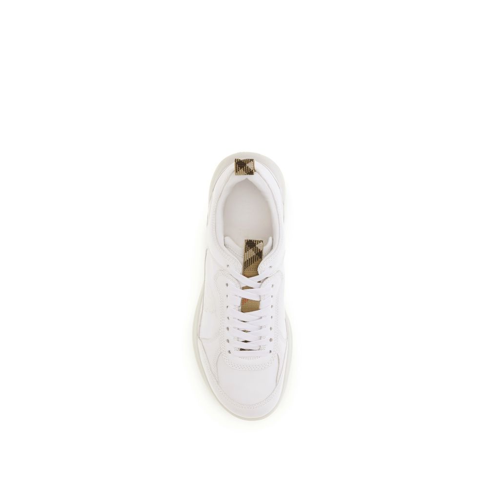Burberry White Calf Leather Bos Taurus Athletic Sneakers - Image 4
