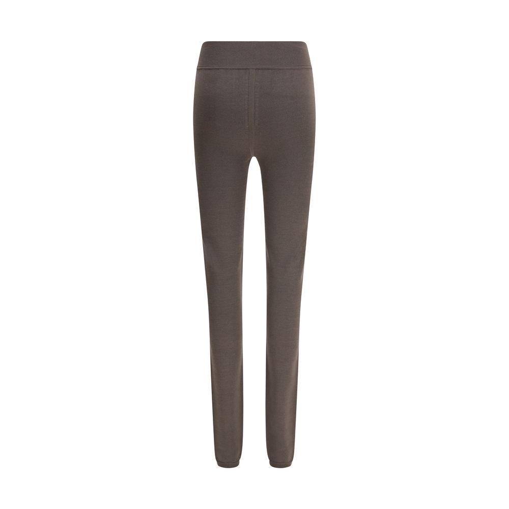 Rick Owens Gray Fleece Wool Leggings - Image 2