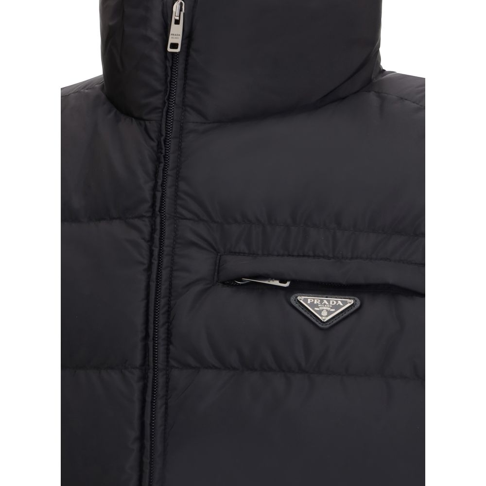 Prada Black Recycled Polyamide Sleveless Jacket - Image 3