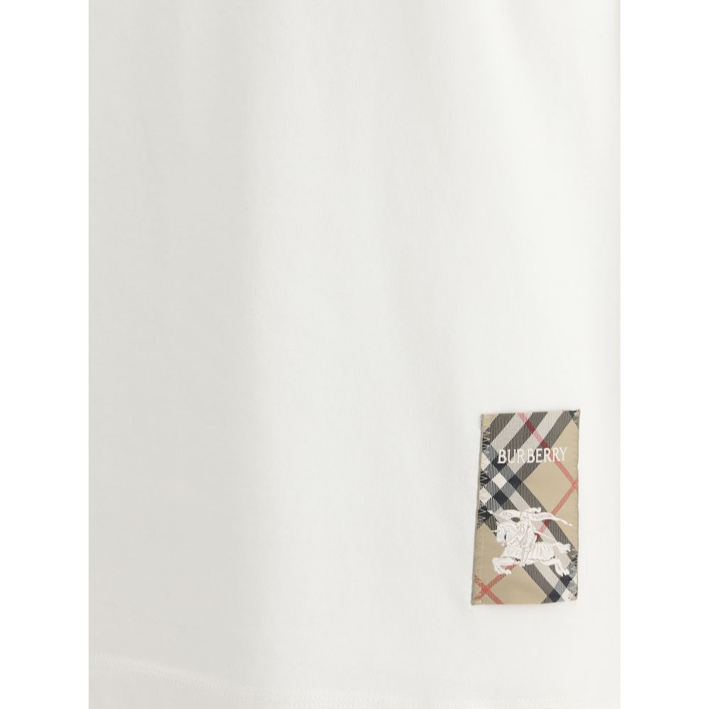 Burberry White Cotton T-Shirt - Image 3
